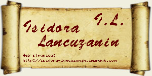 Isidora Lančužanin vizit kartica